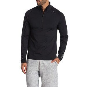 SAXX BNWOT "thermoflyte" half zip  pullover black running top Small New